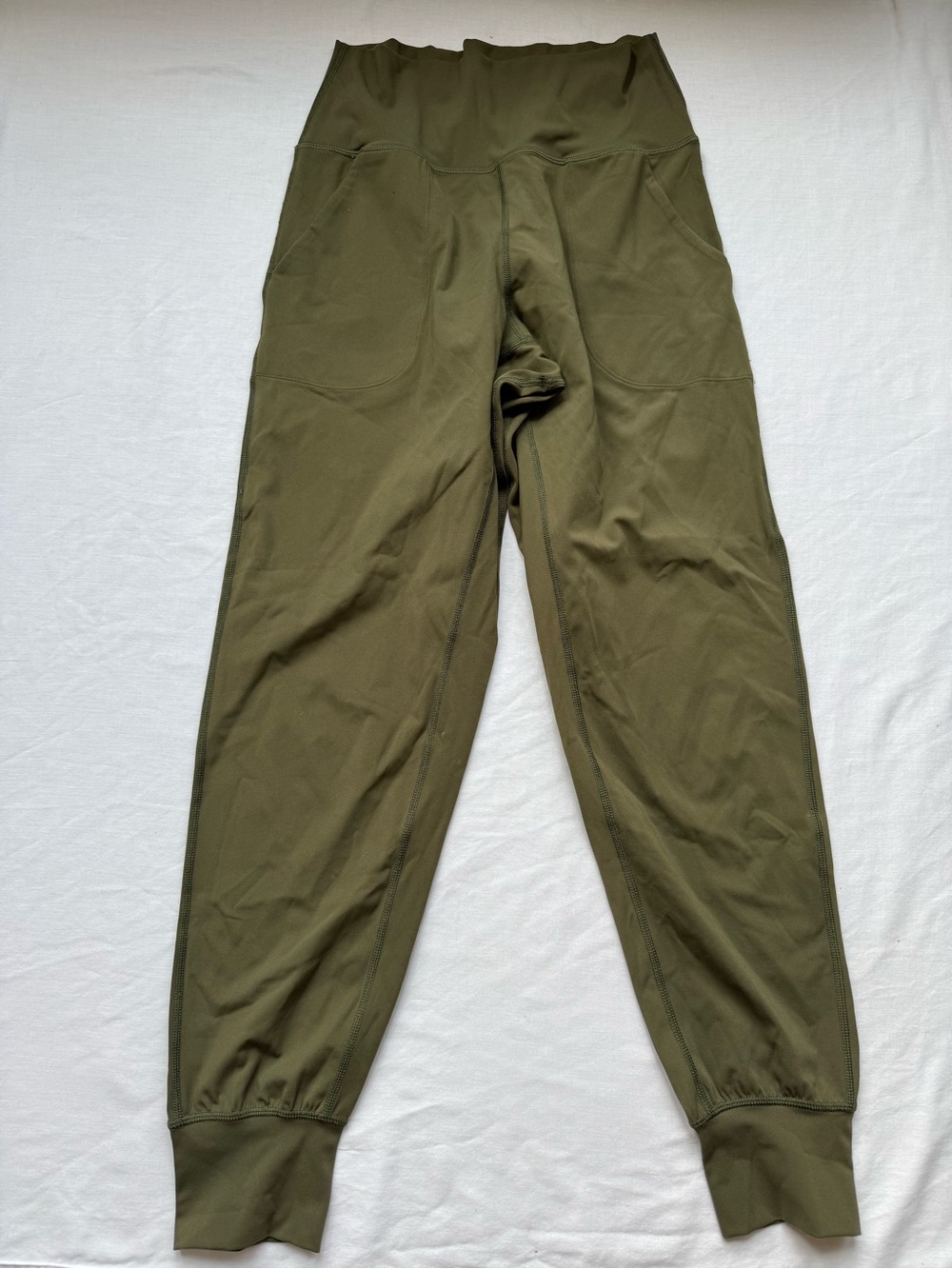 Men's Olive High-Waist Jogger Pants